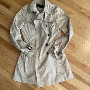 Banana Republic Womens Trench Size M Medium Khaki Belted